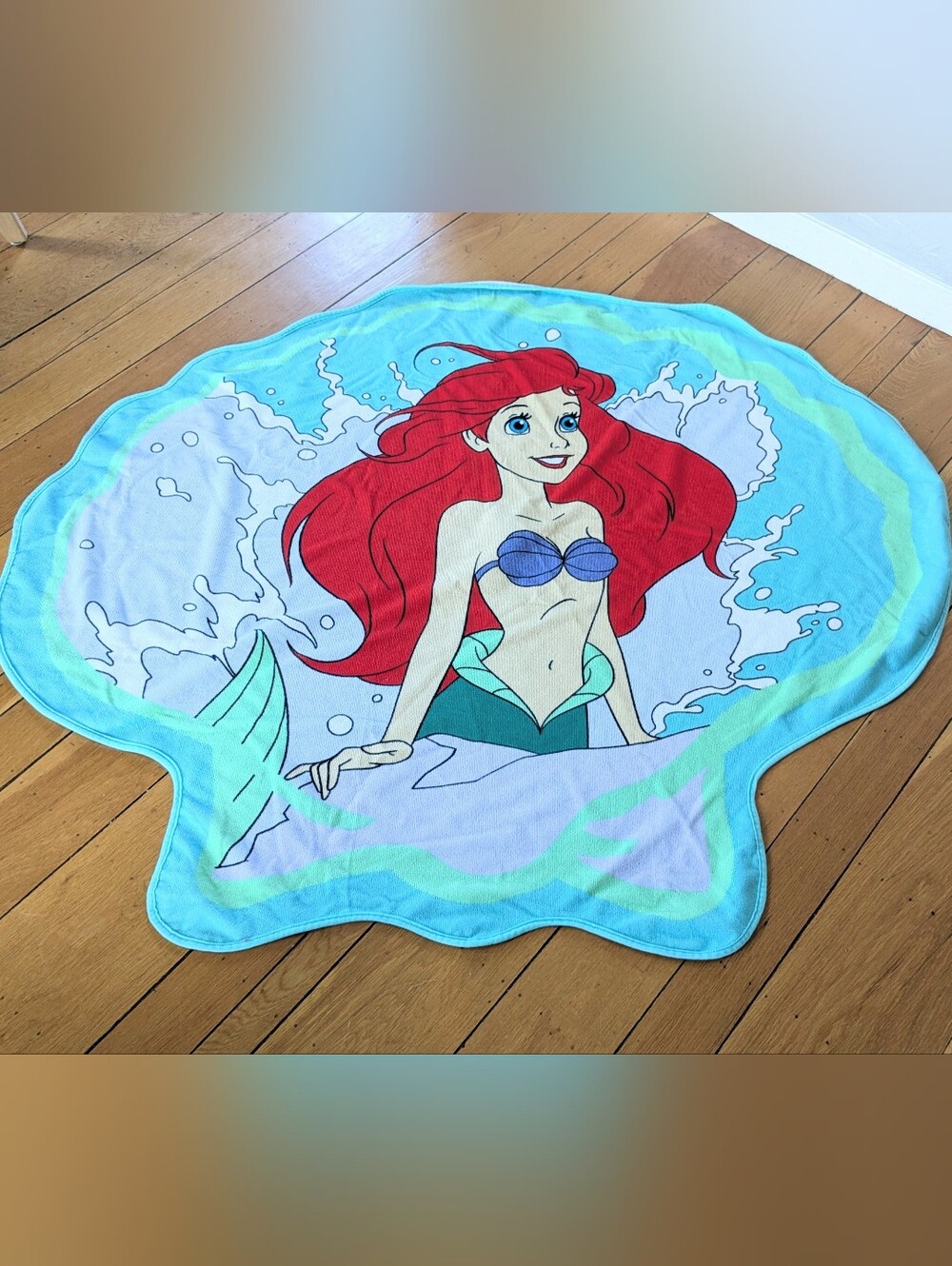 Disney Princess Little Mermaid Ariel Shell Shaped Oversized Towel Blanket